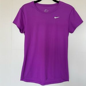 Nike Women's Vibrant Purple Dri-Fit Short Sleeve Tee